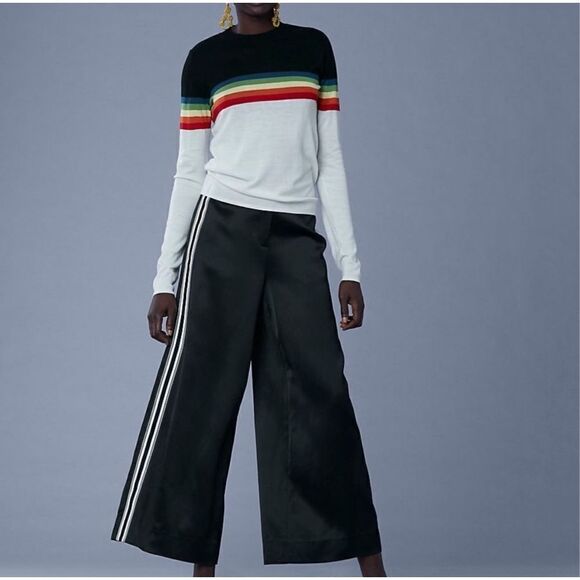 Diane von Furstenberg Multi Rainbow Merino Wool Crewneck Sweater Women’s Size S - Picture 3 of 12